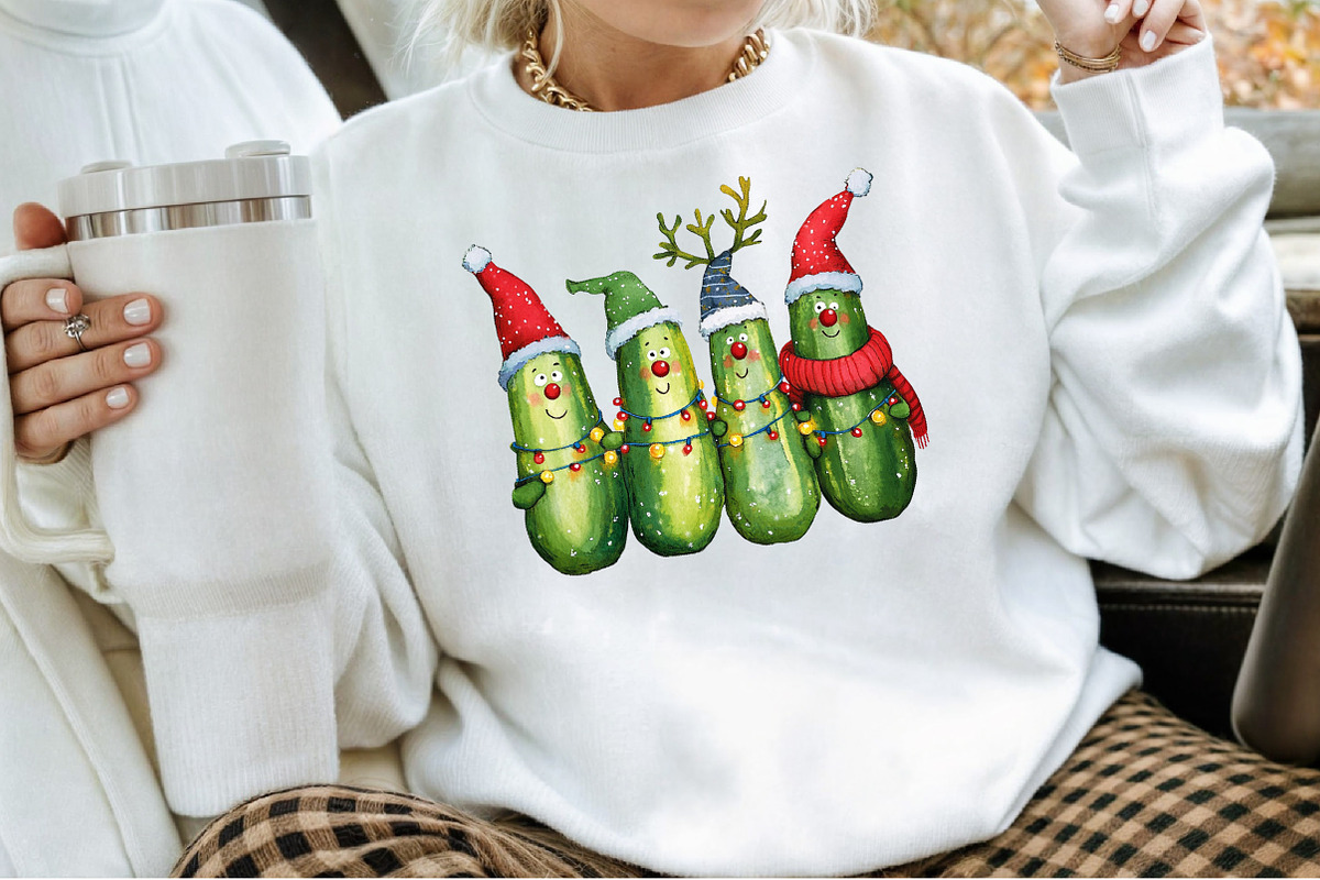 Funny Christmas Pickles PNG, an Illustration by Sublimation Artist (Photo 8 of 9)