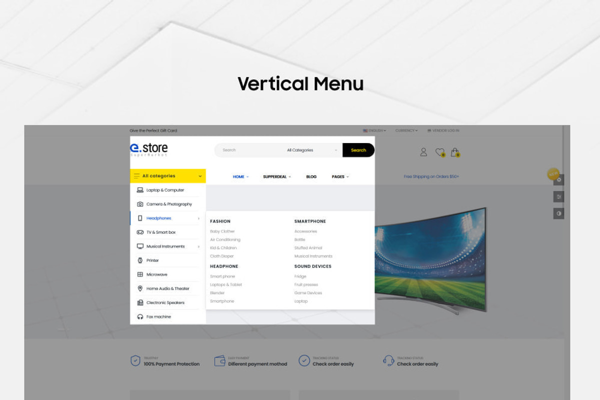 Estore Marketplace Prestashop, a Bootstrap Template by apollotran (Photo 5 of 15)