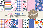 Floral Spring SEAMLESS Digital Paper, a Pattern Graphic by JennyL Designs (Thumbnail 1 of 5)