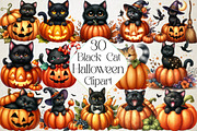 Black Cat in Pumpkin Halloween, an Illustration by DreamPrint404 (Thumbnail 1 of 4)