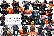 Halloween Black Cat Clipart, an Illustration by Designworld (Thumbnail 1 of 6)