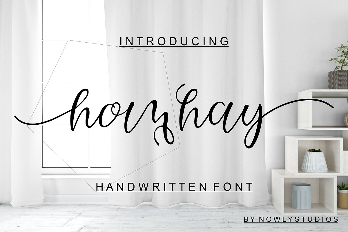 Homhay Script, a Script Font by Nowlystudios (Photo 1 of 7)