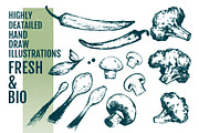 50+ Hand Drawn Fresh Food Elements, a Food Illustration by Vitaliy Starkov (Thumbnail 6 of 7)