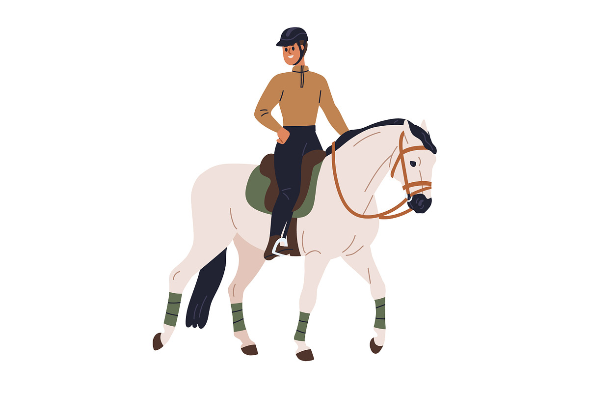 Equestrians riding horse backs set, an Animal Illustration by Good Studio (Photo 7 of 11)