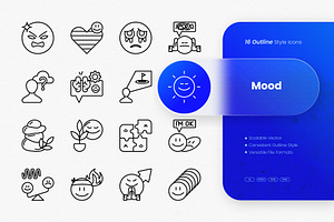 Mood Outline Icons, an Outline Icon by cidcud_graphic