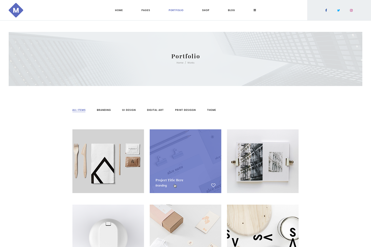 M - Minimal PSD Portfolio Template, a Landing Page Template by bigpsfan's SHOP (Photo 10 of 24)