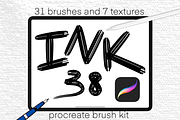 Ink 38 | Procreate Brush Kit, a Brush Add-On by Rachel McBride Creative (Thumbnail 1 of 8)