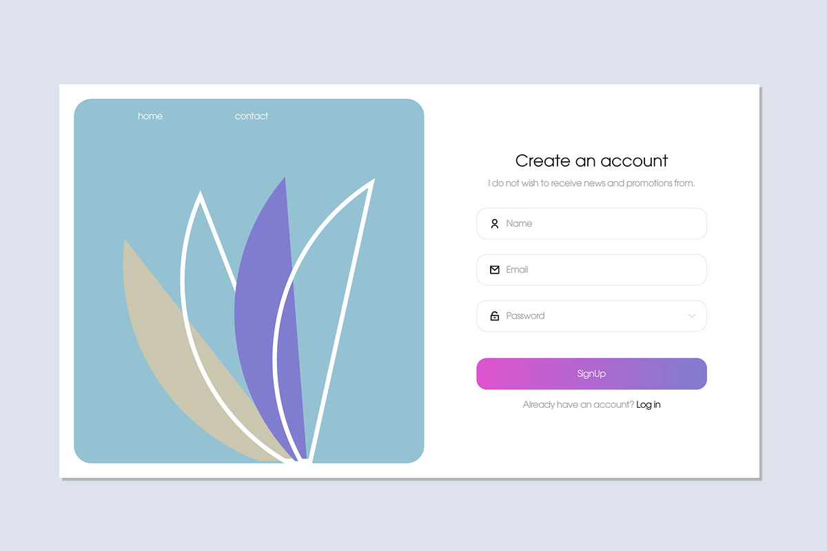 Modern Registration Interface UI, an UI Kit Template by ContestDesign (Photo 4 of 6)
