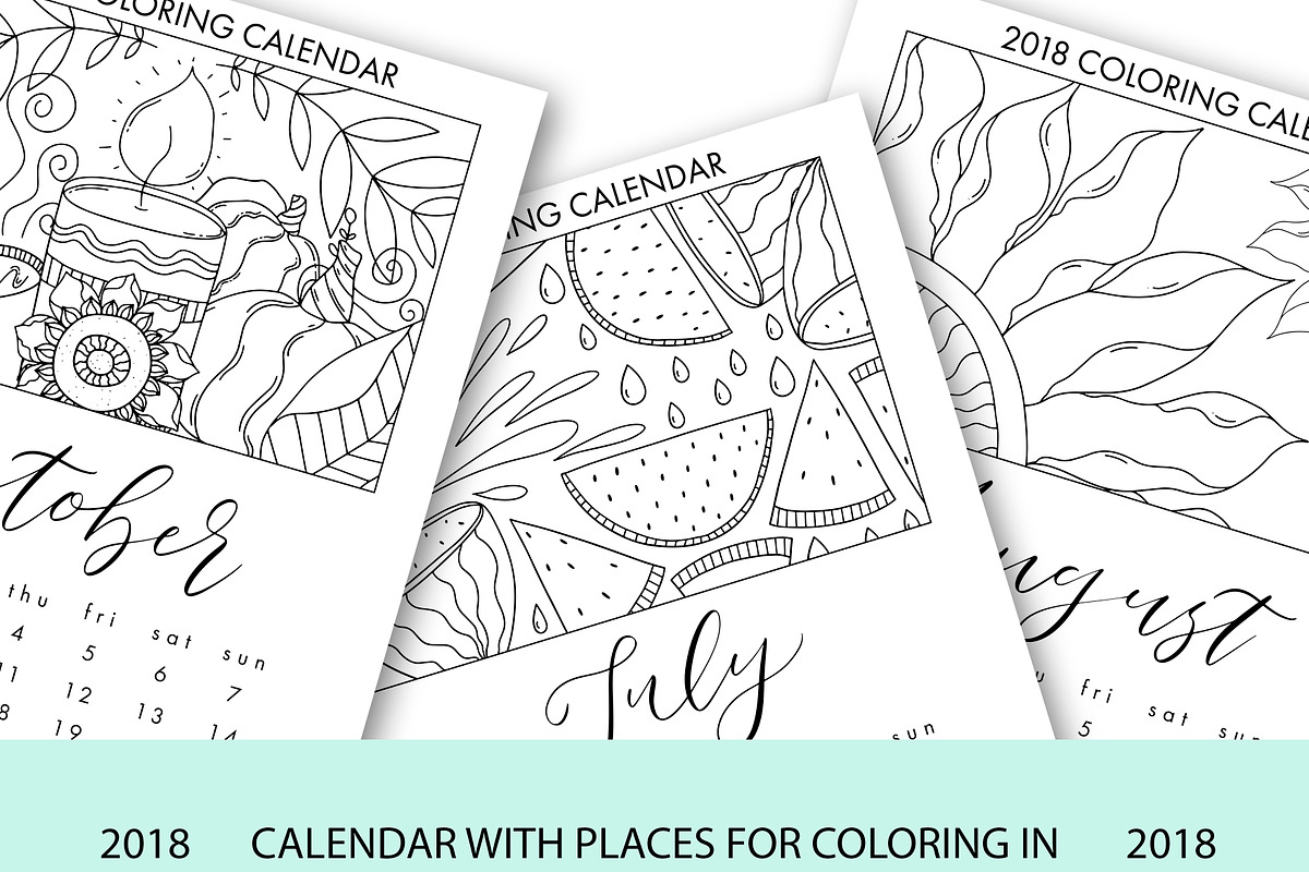 2018 COLORING CALENDAR, an Illustration by Sentimental postman (Photo 1 of 5)
