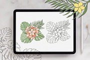 Tropical Garden 30 Procreate Stamps, a Brushes & More by Mari_Caliart (Thumbnail 4 of 7)