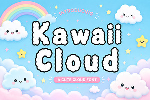 Kawaii Cloud, a Slab Serif Font by Wow Magic