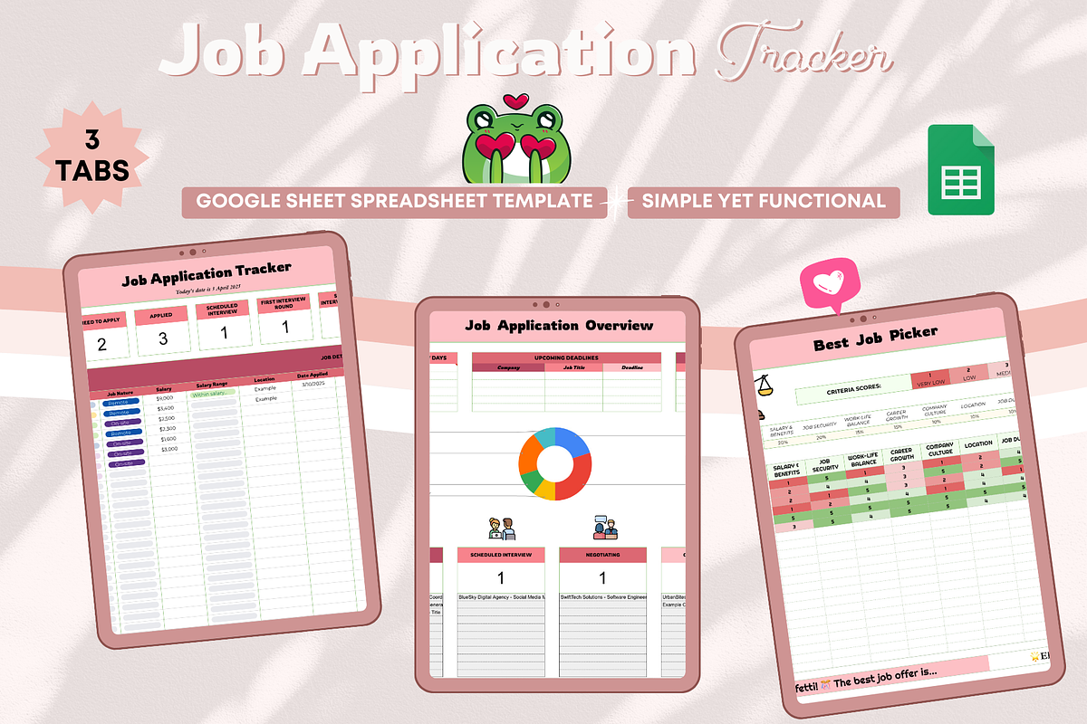Spreadsheet Job Application Tracker, a Templates & Theme by bellaROSEworkshop (Photo 5 of 6)
