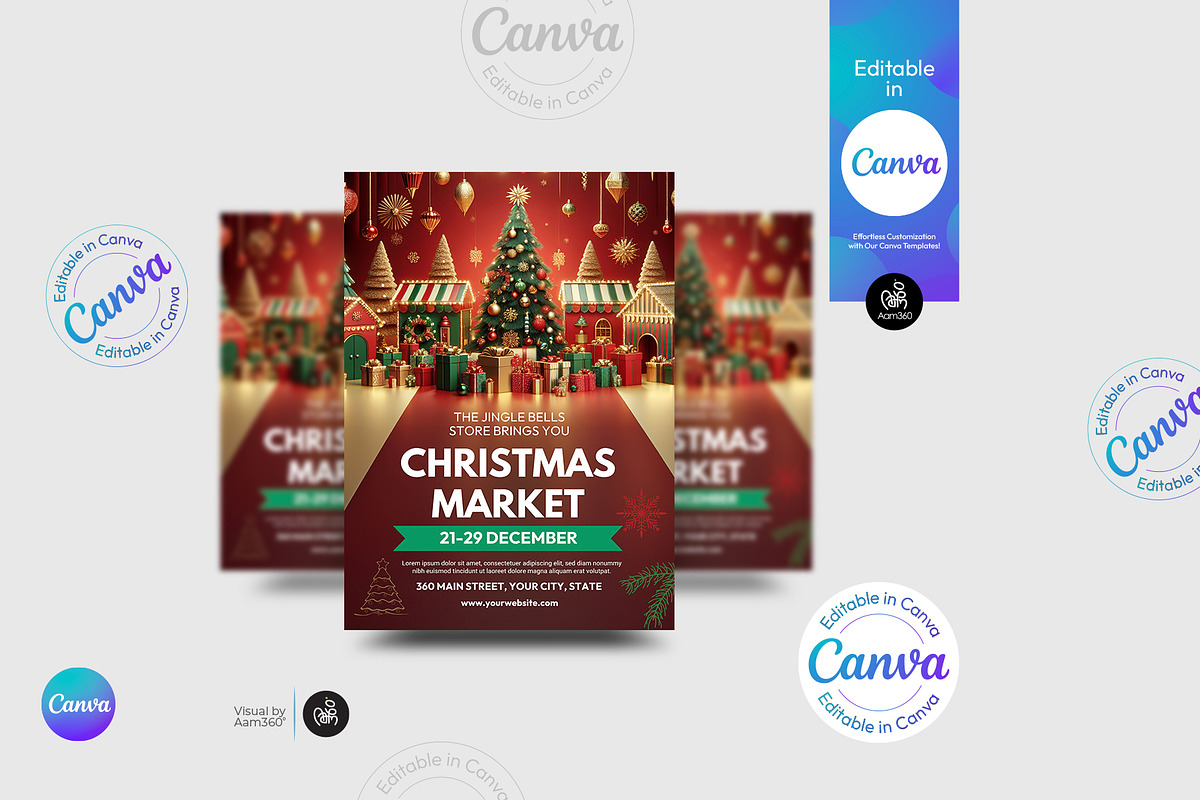 Christmas Market Flyer Template, a Flyer Template by Aam360