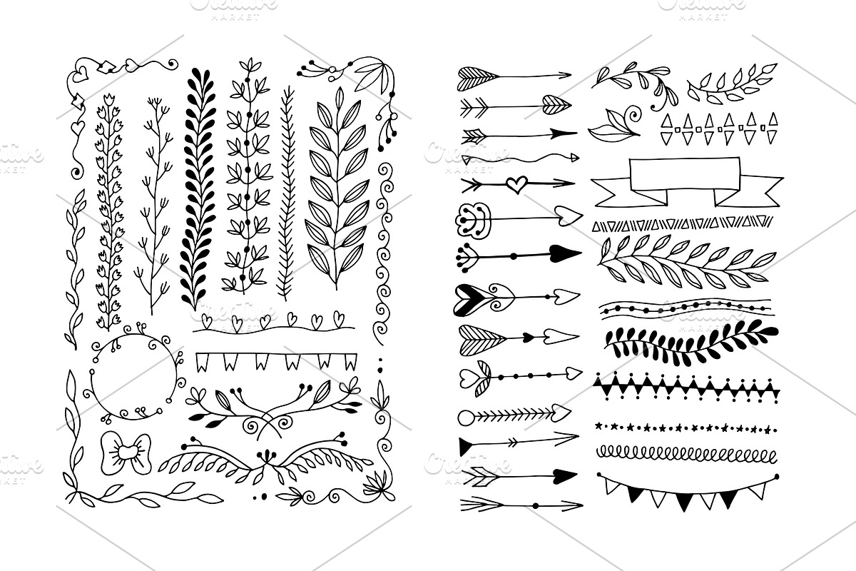 800+ DOODLE ELEMENTS SET, a Templates & Theme by karakotsya (Photo 24 of 24)