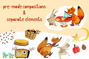 Watercolor fox rabbit autumn clipart, an Object Graphic by NataLyaroArt (Thumbnail 3 of 14)