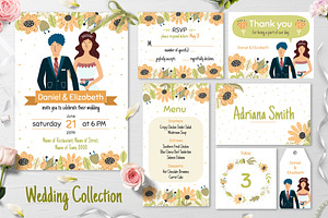 Bride and Groom Invitation Pack, an Invitation Template by Gulnara Sabirova