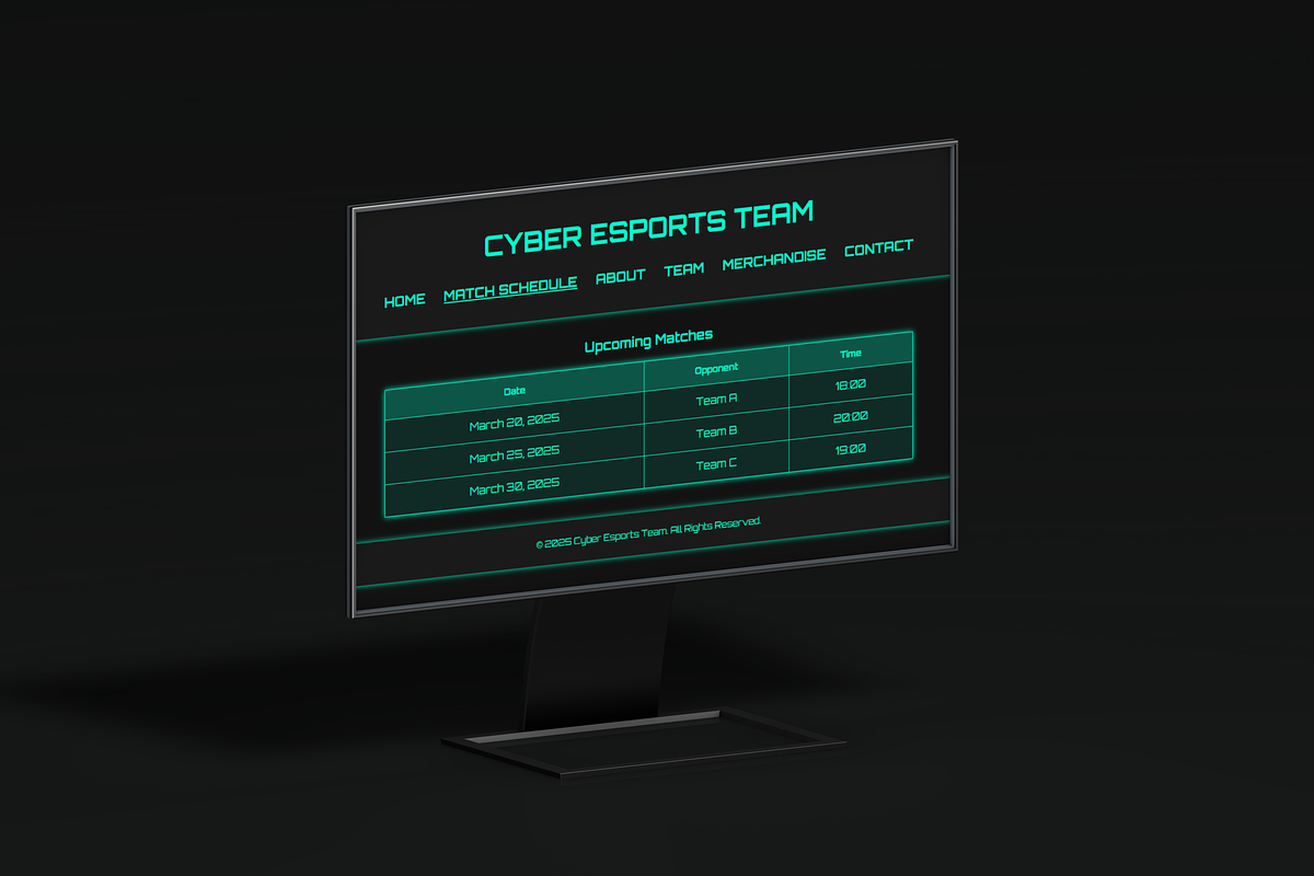 Cyber Esports Team Website, a HTML Template by Al Pavo Studio (Photo 2 of 5)