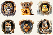 Funny Animals in Hole Clipart, an Illustration by OK Design (Thumbnail 2 of 5)