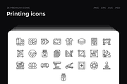 Printing icons, an Outline Icon by Wencory (Thumbnail 1 of 2)