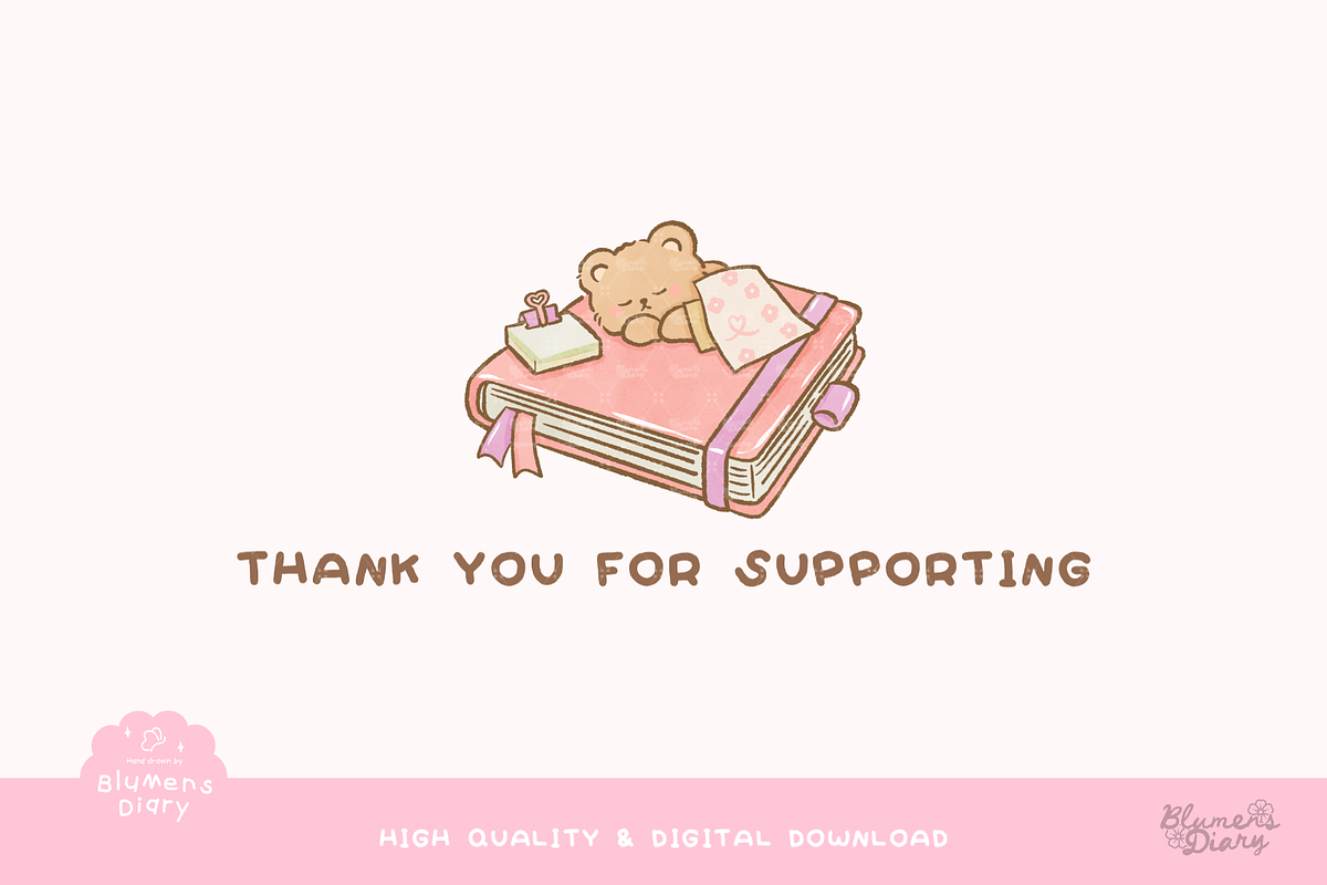 Sweet Stationeries Cute Bear Clipart, an Animal Illustration by Blumensdiary (Photo 6 of 6)
