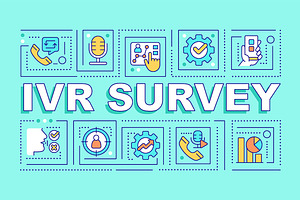 IVR survey word concepts blue banner, a Templates & Theme by IMG Visuals