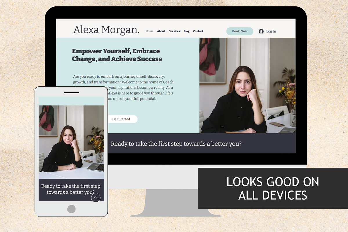Coaching Wix Website Template, a Wix Template by Mindful Digital Co. (Photo 2 of 10)