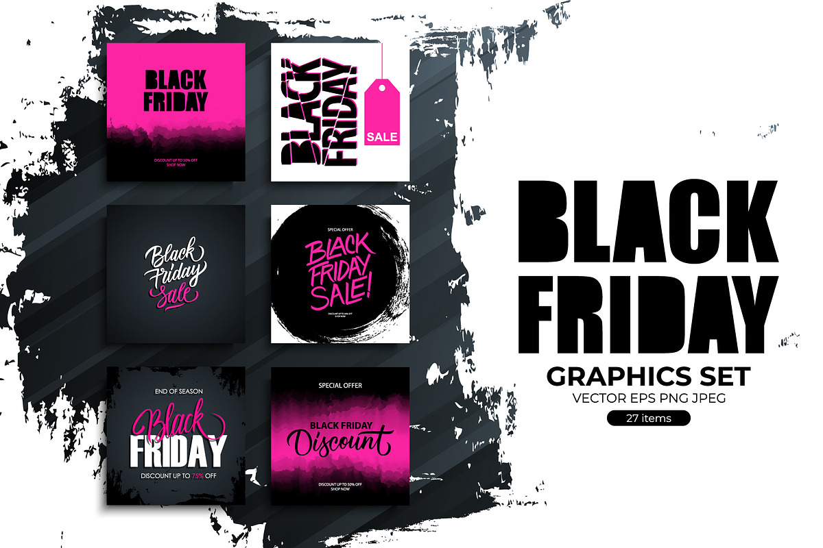 Black Friday Graphics Set, a Background Graphic by Finevector (Photo 1 of 5)