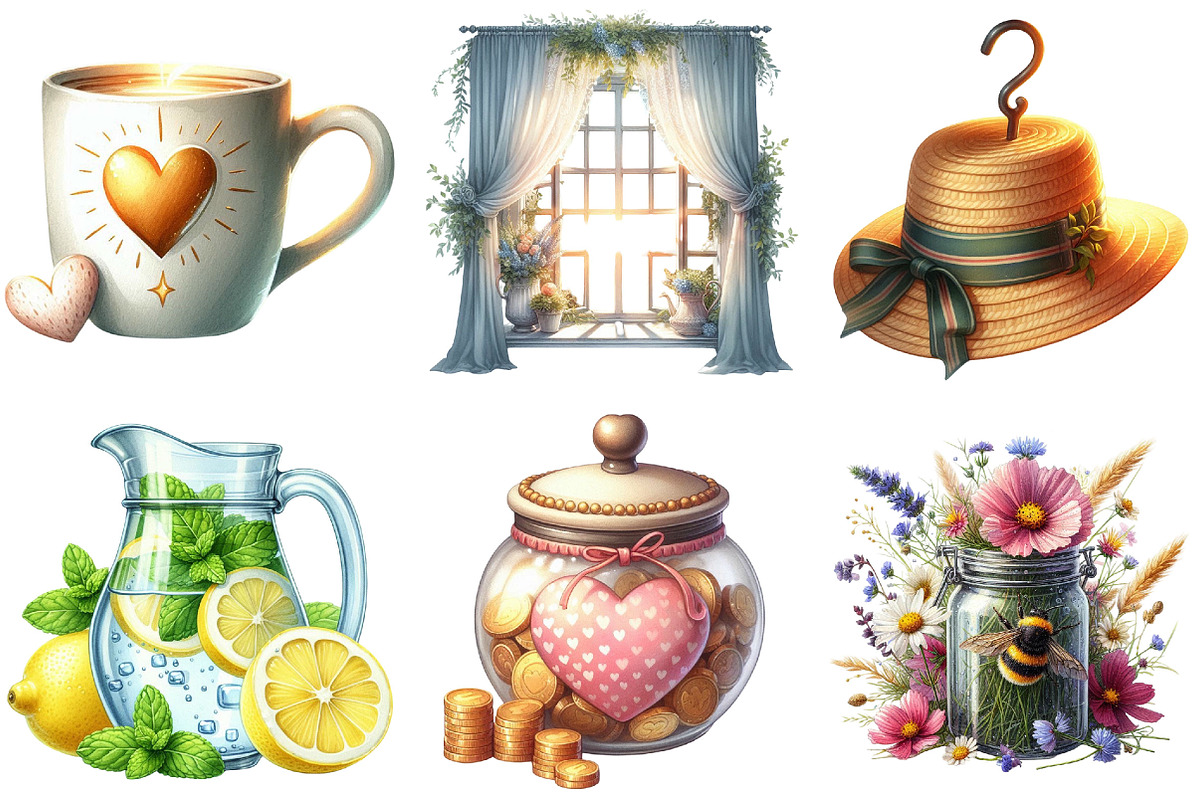 Summer Cottagecore Morning Clipart, an Illustration by Pixels.Craft (Photo 2 of 9)
