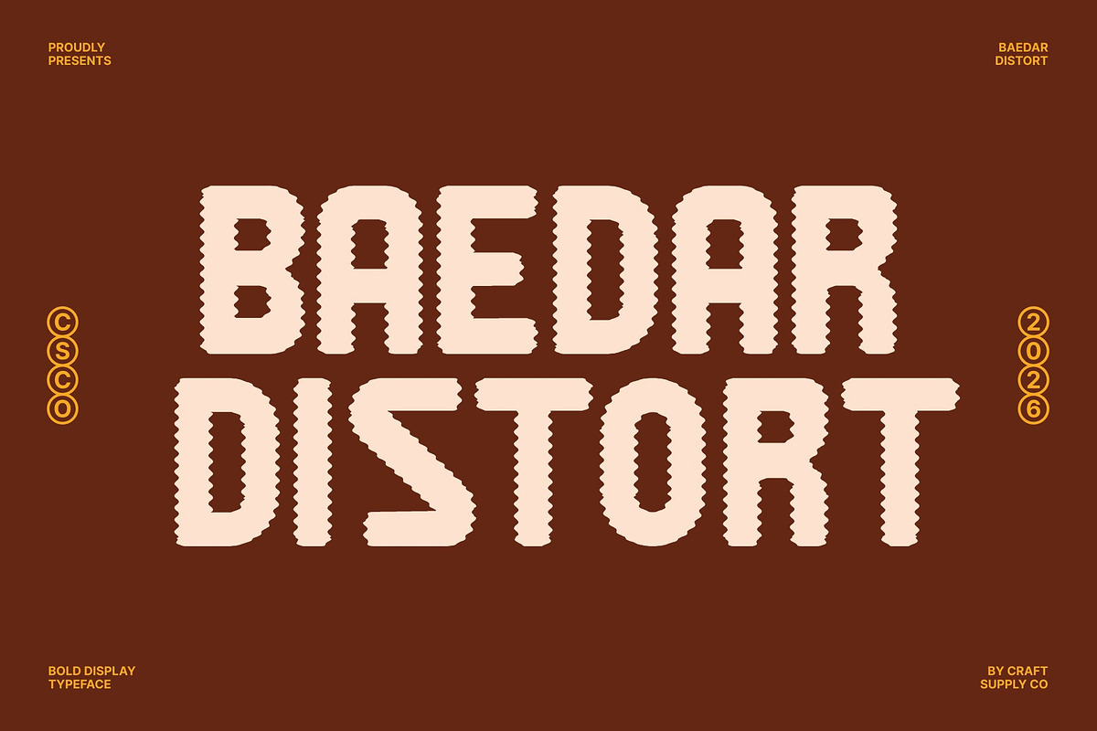 Baedar Distort, a Sans Serif Font by Craft Supply Co. (Photo 1 of 8)