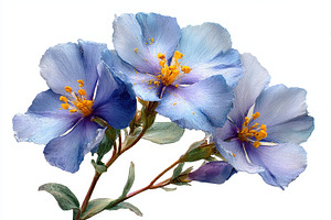 Delicate Pressed Blue Flowers Botani, a Photo by Pixeness Studio