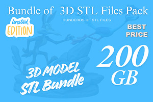 200 GB Printable STL File Bundle, a Characters & Person 3D Model by CreativeCraft0