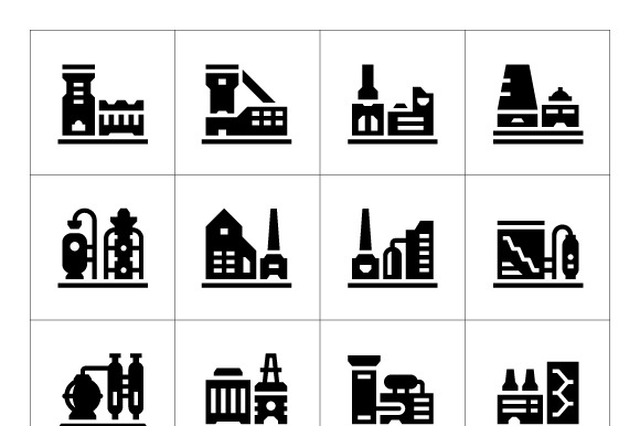Set Icons Of Factory