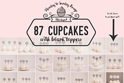 87 Cupcake Topper Mockups!, a Cups & Container Mockup by Snark Heart (Thumbnail 2 of 6)