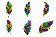 Watercolor Mardi Gras Feathers, an Illustration by Black Bird Studio (Thumbnail 3 of 6)