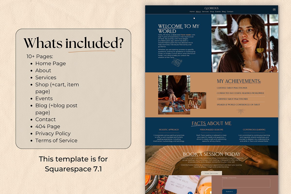 Website Template Tarot GLORIUS, a Squarespace Template by JulsIst (Photo 4 of 12)