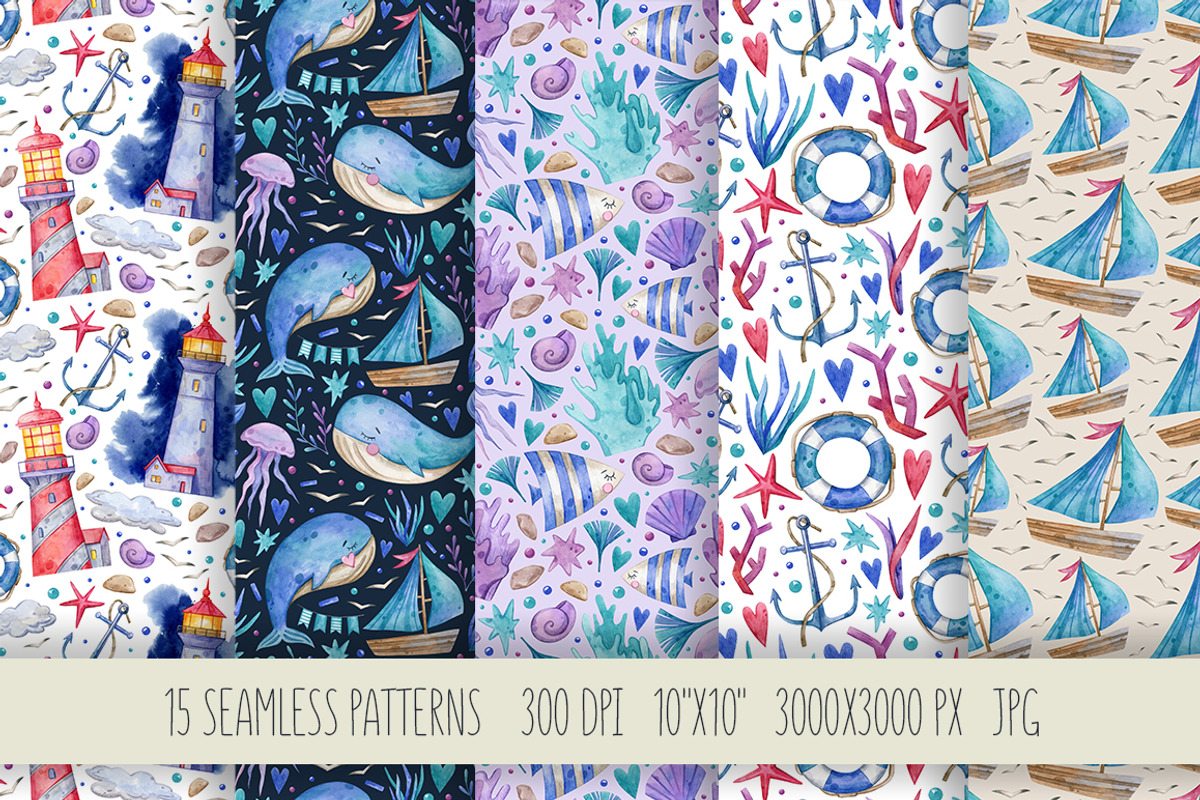 Nautical Collection | 65 elements, an Animal Illustration by Aquarellka (Photo 3 of 7)