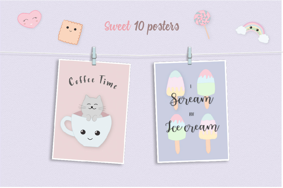 Sweet Kawaii Cake Set, an Animal Illustration by Irena Art (Photo 5 of 7)