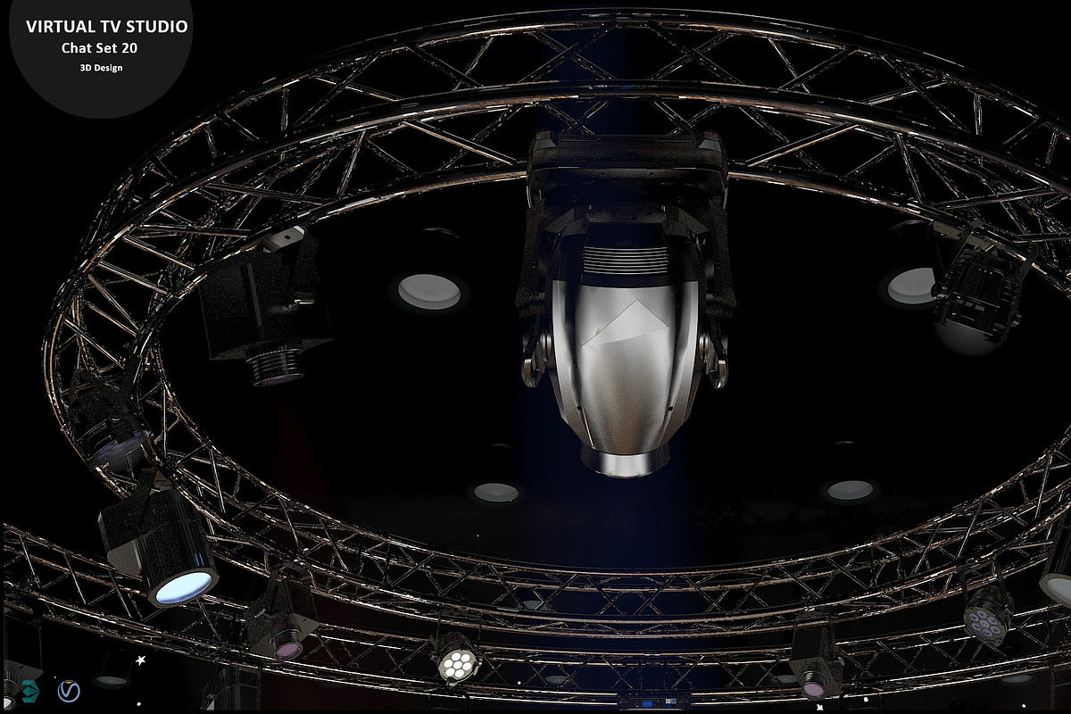 Virtual TV Studio Chat Set 20, an Architecture 3D Model by akerStudio (Photo 19 of 26)