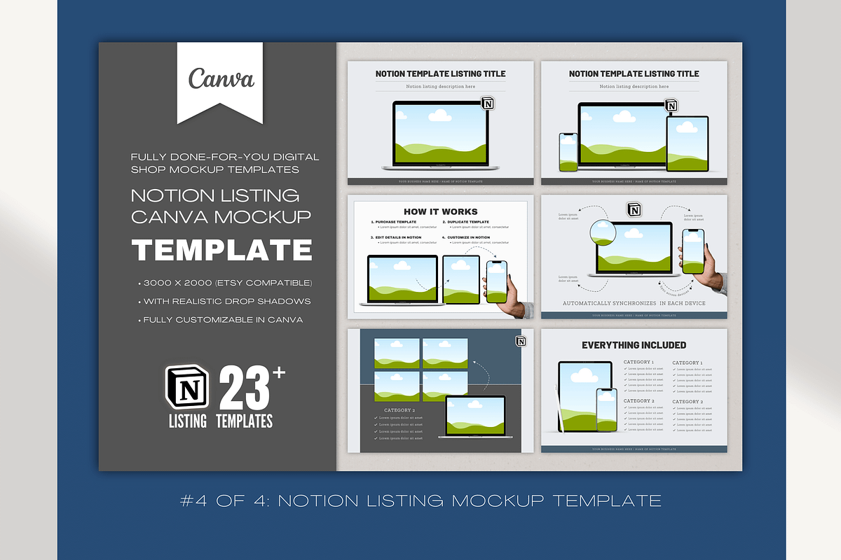 Etsy Listing Mockup | Canva Bundle, a Product Mockup by Designs by Darowan (Photo 5 of 10)