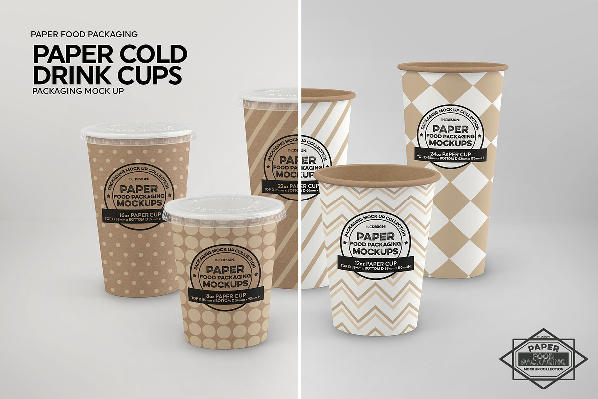 Paper Drink Cups Packaging Mockup, a Cups & Container Mockup by INCDesign (Photo 3 of 17)