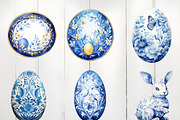 Watercolor Chinoiserie Easter Clipar, an Illustration by Watercolor design (Thumbnail 4 of 4)