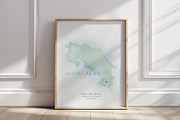 Watercolor Map of Costa Rica, an Illustration by Beloved Paper (Thumbnail 2 of 6)