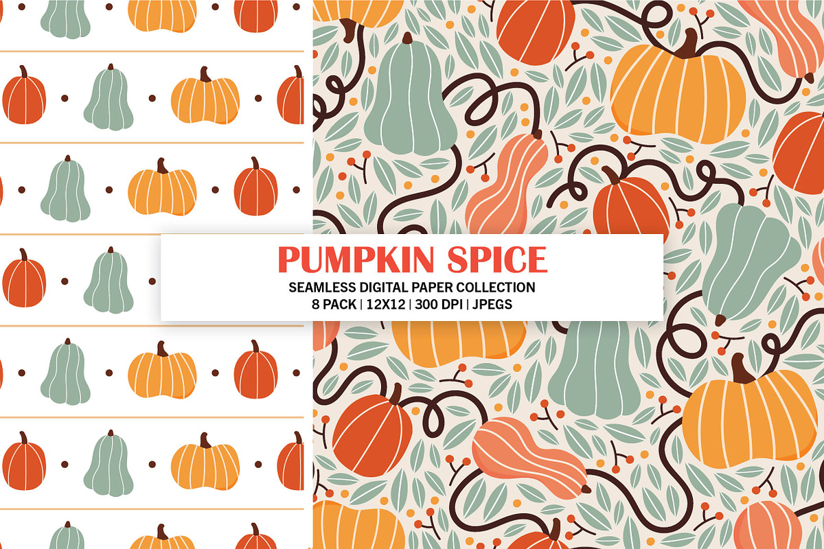 Pumpkin Spice Seamless Digital Paper, a Pattern Graphic by Alanna Messina Design Co (Photo 5 of 8)