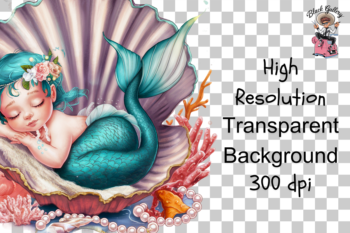 Mermaid PNG, Sea Shell PNG Bundle, a Graphic by Clipart Bloom (Photo 13 of 14)