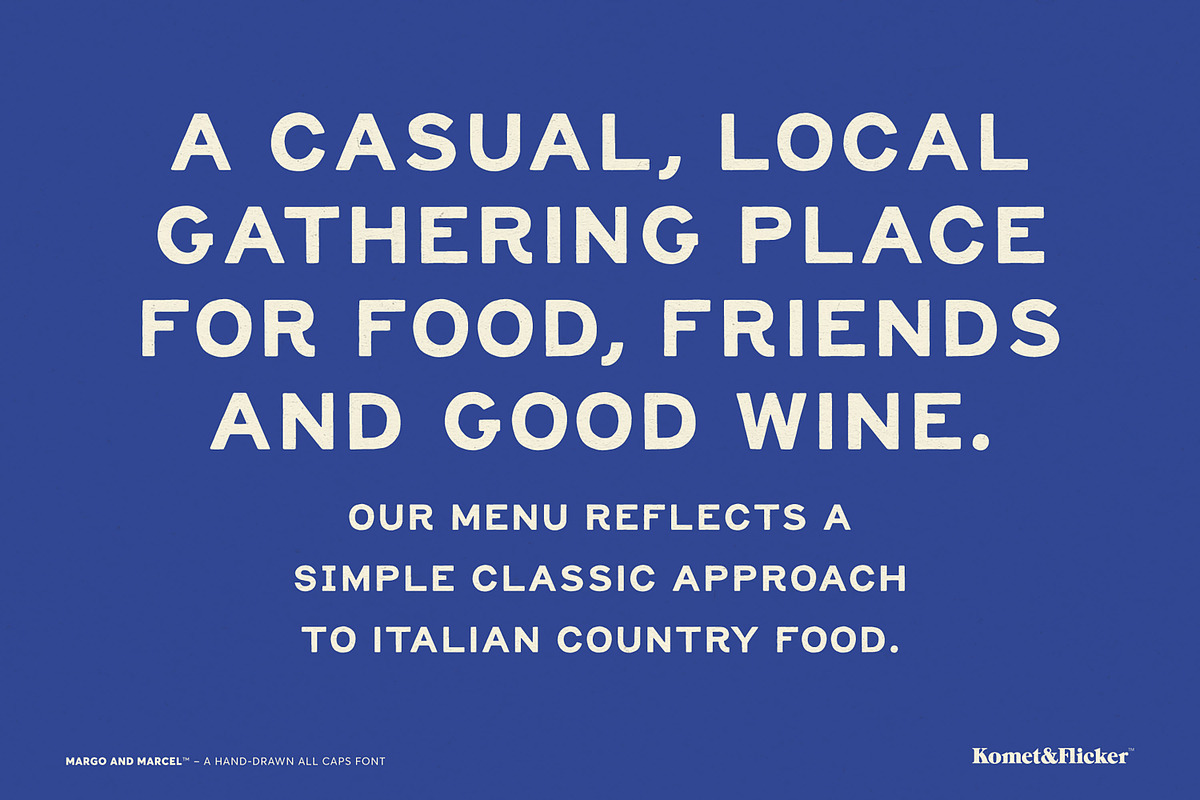 Margo and Marcel - A Hand-Drawn Font, a Sans Serif Font by Komet & Flicker (Photo 6 of 15)