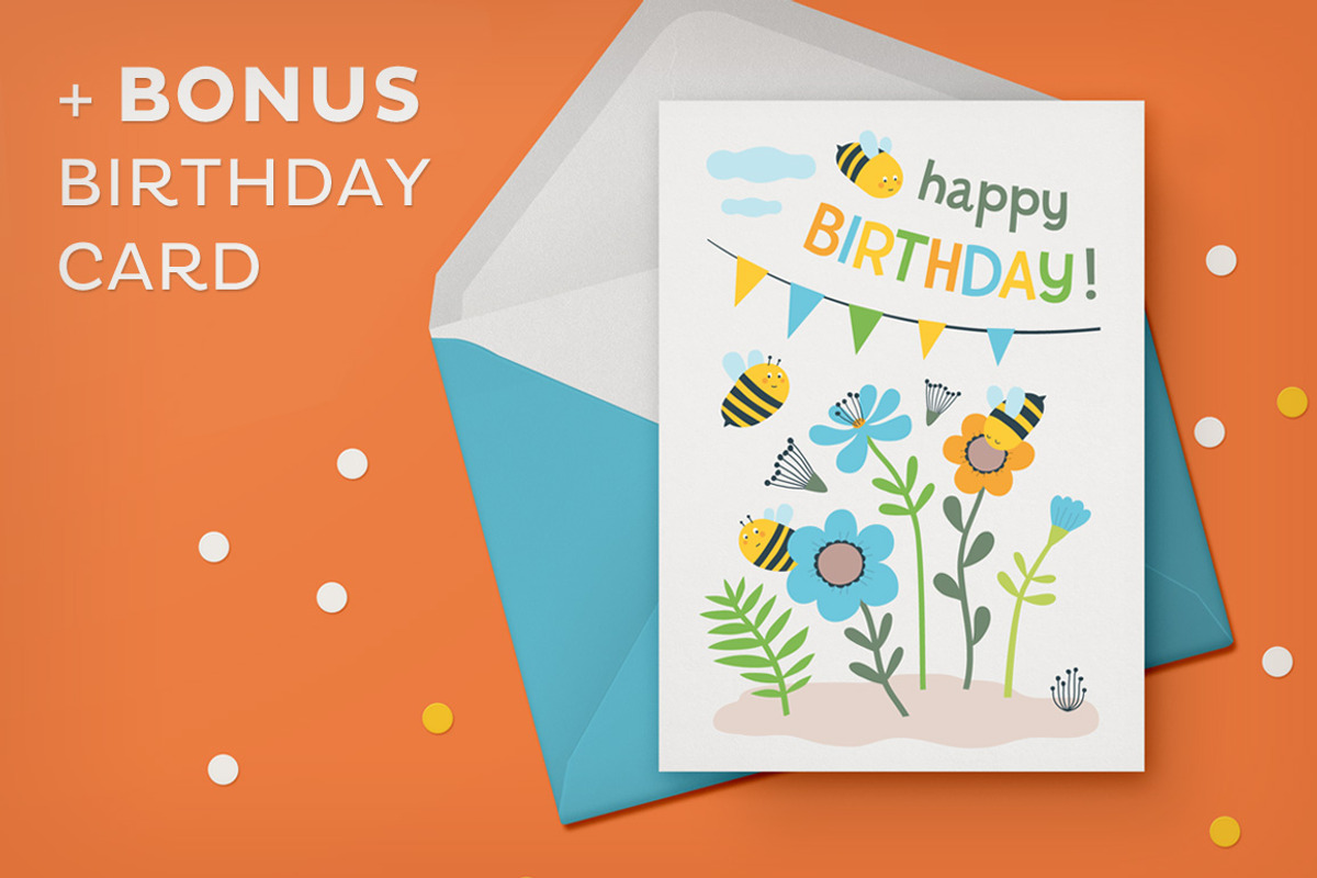 Happy bees baby design kit, a Decorative Illustration by Insalata Illustrata (Photo 5 of 7)