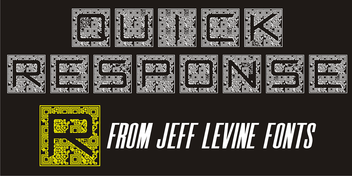 Quick Response JNL, a Font by Jeff Levine Fonts