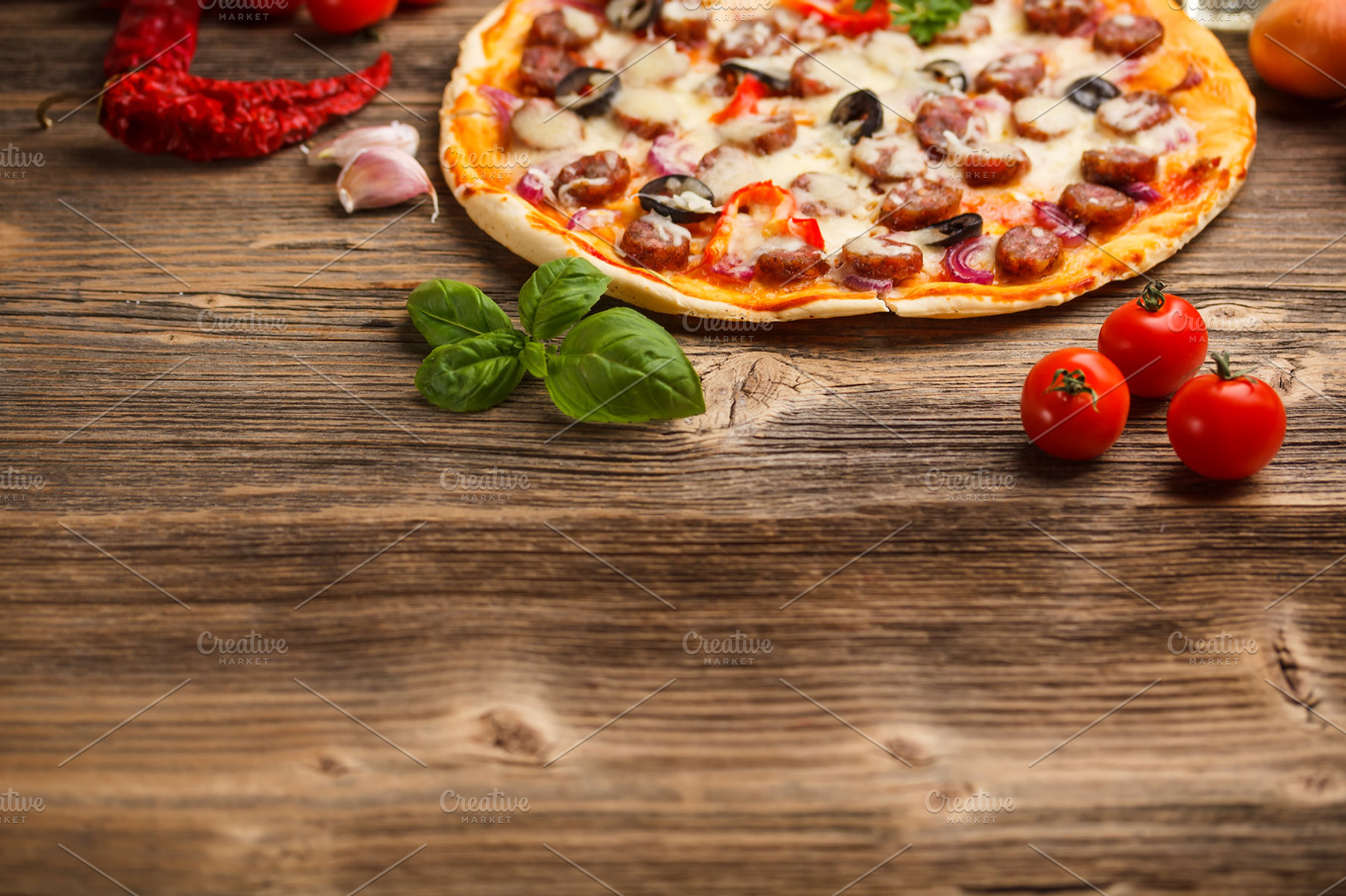 Delicious italian pizza featuring pizza, still life, and wood