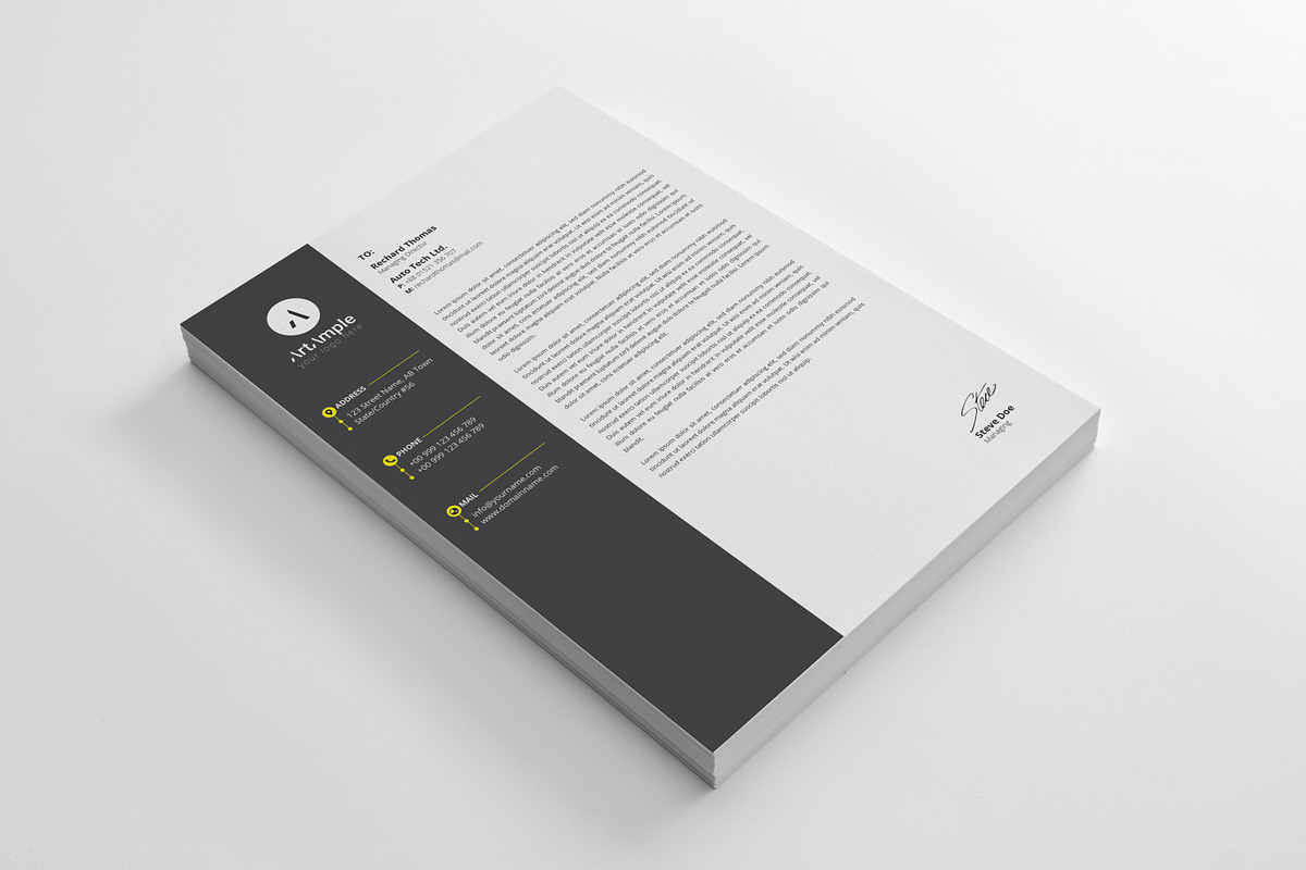 Letterhead bundle, a Stationery Template by art_ample (Photo 6 of 7)