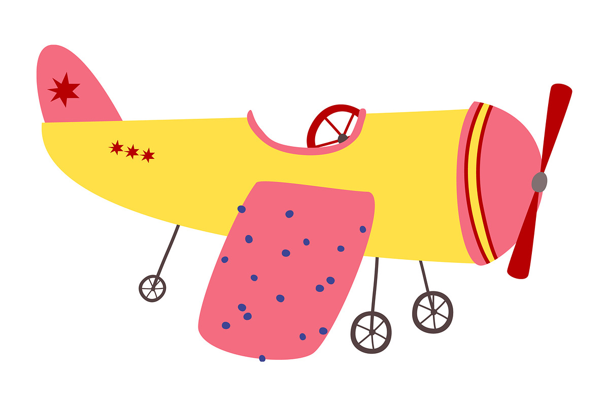 12 Hand-Drawn Cute Airplanes Clipart, a Transportation Illustration by the_myro (Photo 8 of 13)